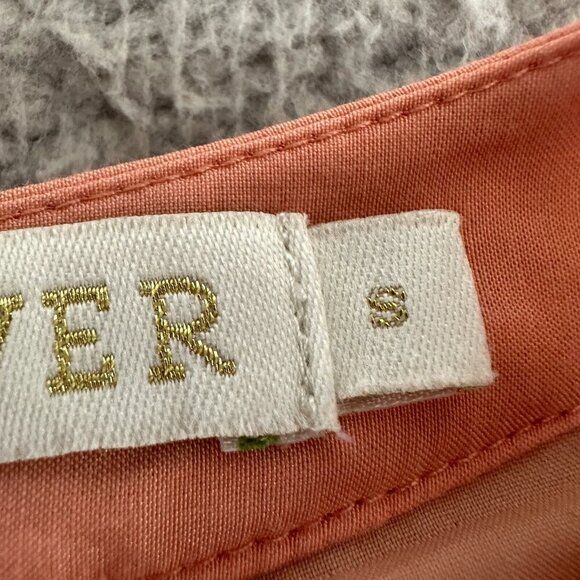 MARIE OLIVER Silk Blend Dress Eyelet Puff Sleeve Peach Pink - Picture 14 of 16